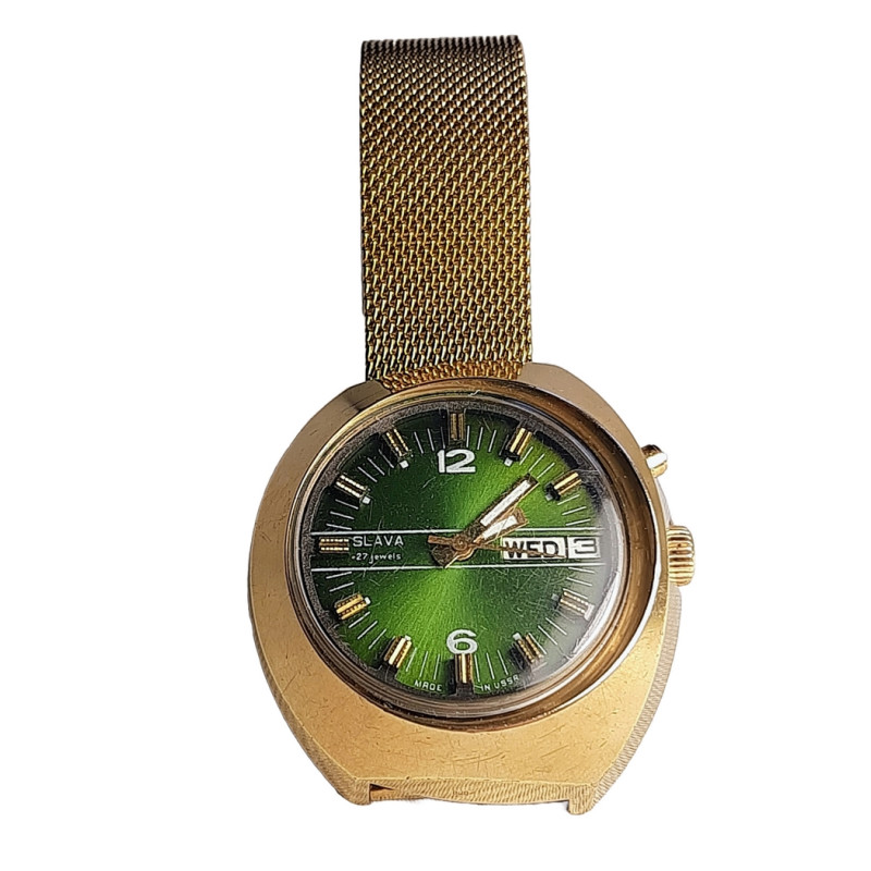 Slava Asymmetry Original Soviet Wristwatch Cal. 2427 Very Rare Soviet Watch Slava Asymmetry Original Soviet Wristwatch Cal. 2427 Very Rare Soviet Watch