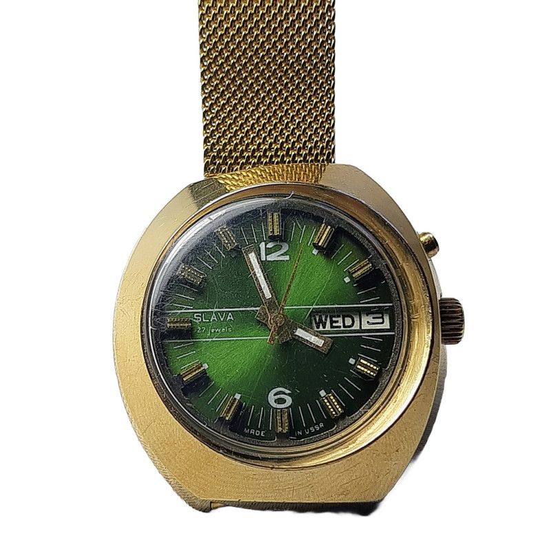 Slava Asymmetry Original Soviet Wristwatch Cal. 2427 Very Rare Soviet Watch Slava Asymmetry Original Soviet Wristwatch Cal. 2427 Very Rare Soviet Watch