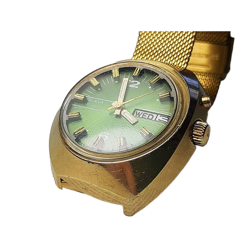Slava Asymmetry Original Soviet Wristwatch Cal. 2427 Very Rare Soviet Watch Slava Asymmetry Original Soviet Wristwatch Cal. 2427 Very Rare Soviet Watch