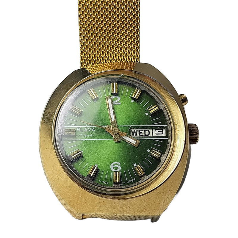Slava Asymmetry Original Soviet Wristwatch Cal. 2427 Very Rare Soviet Watch Slava Asymmetry Original Soviet Wristwatch Cal. 2427 Very Rare Soviet Watch